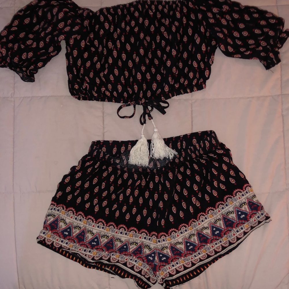 Two  piece BoHo chic outfit.